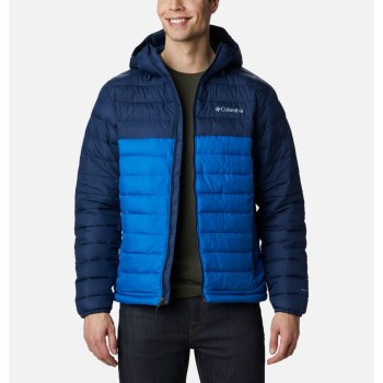 Columbia Muške Jakne - Powder Lite Hooded Insulated Svijetlo Indigo Tamnoplave | ZJPE-74361